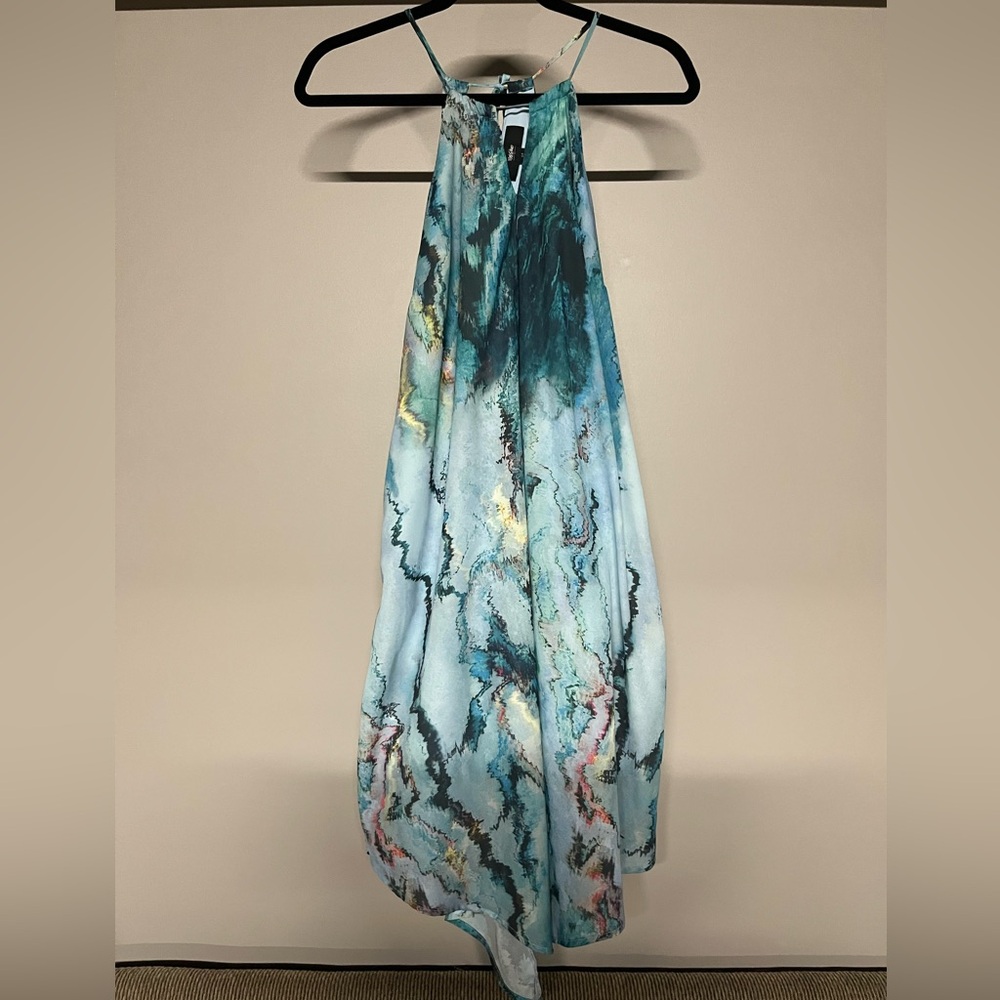 Mossimo Abstract Asymmetrical Halter Midi Dress